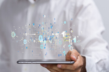 Technology background. Big data concept. Binary