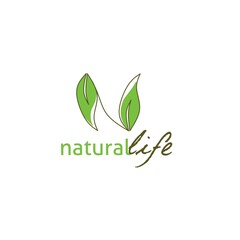 Letter N for Vegetables, Checkmark Tips for Logo Design with Natural Leaves and Plants
