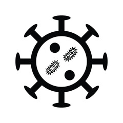 Obraz premium Virus, insect, bacteria icon. Black vector graphics.