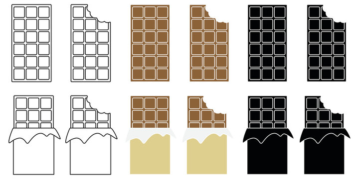 Chocolate Bar Clipart Graphic - Opened And With Bite