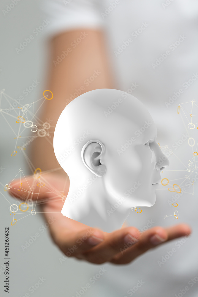 Poster artificial intelligence. technology web background. virtual concept
