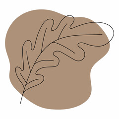 Autumn leaves, black line drawing on colored background, isolated image