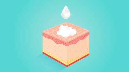 skin rejuvenation with help of Serum Collagen.   Skin Care Cosmetic . Vector eps 10