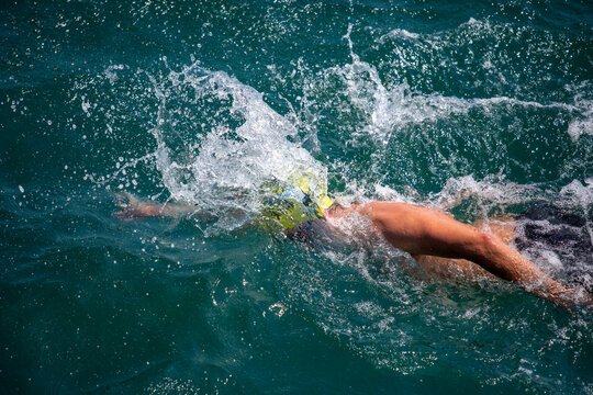 Istanbul, Turkey, 23.07.2017, images of swimmers from the Bosphorus Intercontinental Swimming Competition in the Bosphorus