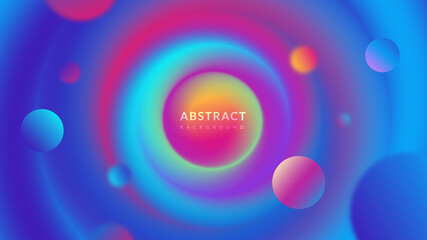 Abstract 3d colourful gradient of fantasy space and planet background