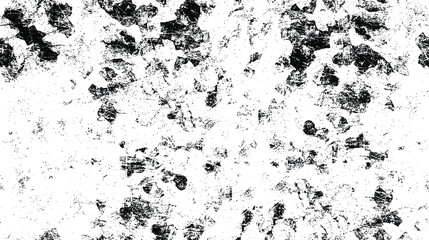 Small uneven spots and particles of debris. Abstract vector texture. Distressed uneven background. Grunge texture overlay with fine grains isolated on white background. Vector illustration. EPS10.