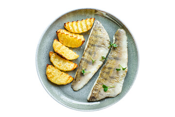 fish and chips fried potatoe snack  perch fish fresh seafood meal copy space food background rustic top view 