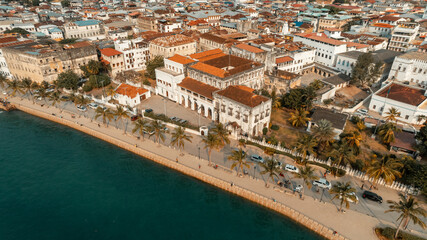 Aerial view of Zanzibar Island in Tanzania.