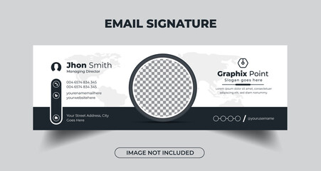 Creative business email signature template or email footer and personal social media cover Premium Vector