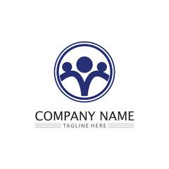 Community logo people work team and business vector logo and design group family