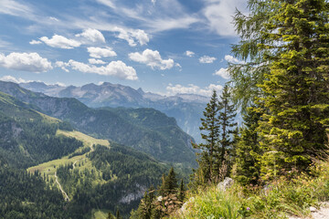 Plakat Berge mit Wolken in Berchtesgaden
