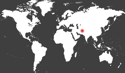 Afghanistan location on the map