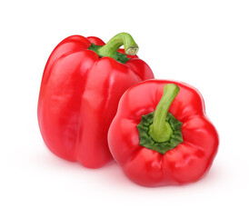 red bell pepper isolated on white background