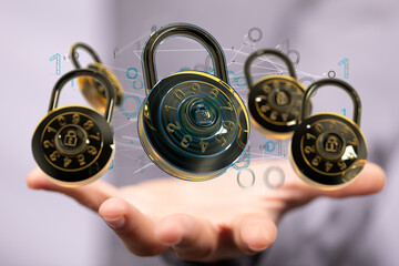 Personal data security Illustrates cyber data or information