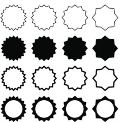 set of frames - star shape circles