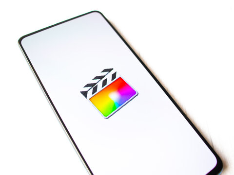 Assam, india - January 15, 2020 : Final Cut Pro logo on phone screen stock image.