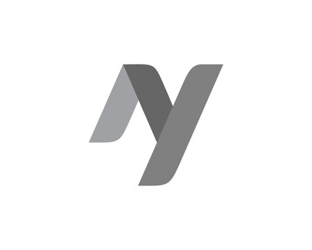 Initial letter AY YA minimalist art monogram shape logo vector icon design template