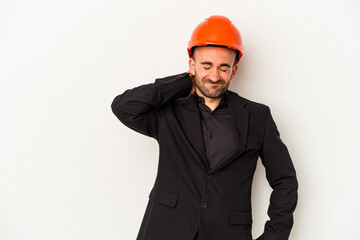 touching back of head, thinking and making a choice.