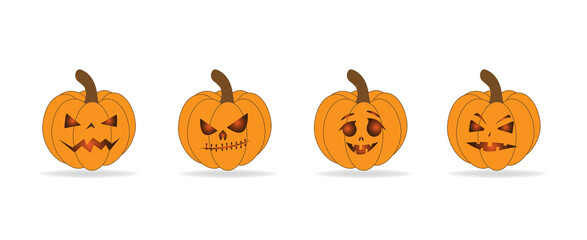 pumpkin on a white background. The main symbol of the holiday is Halloween