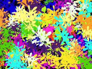 Obraz na płótnie Canvas colorful pattern with leaves illustration