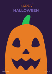 Happy halloween day. October 31. Vector illustration concept. Perfect for poster, media banner, cover or postcard. Simple, vector, flat illustration.