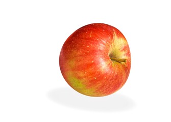 one red apple on a white background