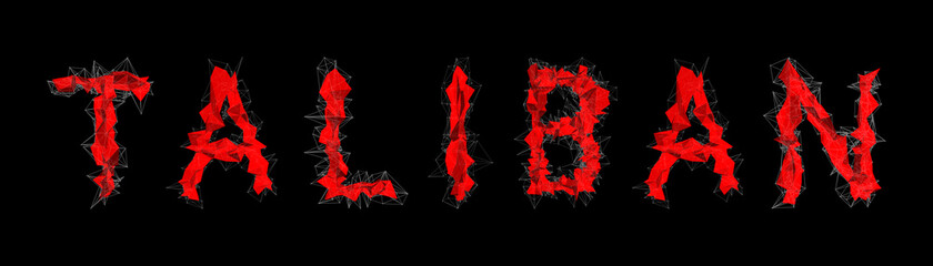 abstract red modern triangular emblem of Taliban on black background