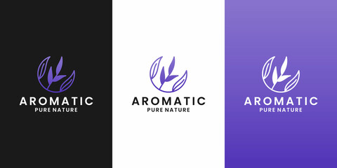 aromatic lavender logo design template, for therapy health