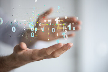 Big data visualization background.Abstract technology