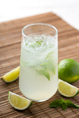 Lemonade with lime and mint