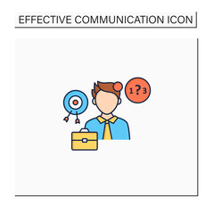 Ineffective communication color icon. Lack of focus. Inability to concentrate. Communication barriers concept. Isolated vector illustration