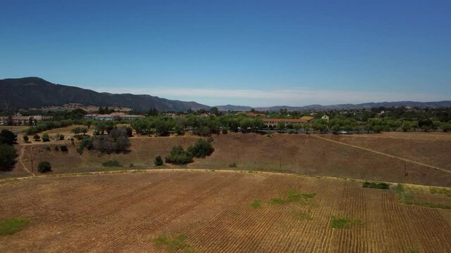 Aerial view of Santa Ynes Valley Solvang, California.