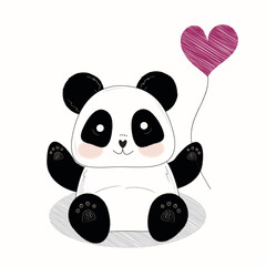 Obraz premium Lovely Panda - Balloon
