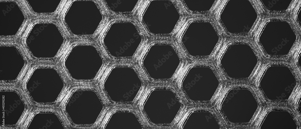 Aufkleber hexagonal abstract background backdrop. printed on a 3d printer with transparent plastic.