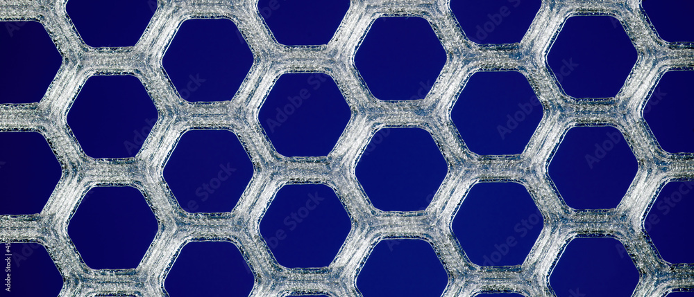 Poster hexagonal abstract background backdrop. printed on a 3d printer with transparent plastic.