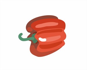 Bulgarian pepper. Vector illustration. Gardening and agriculture theme.