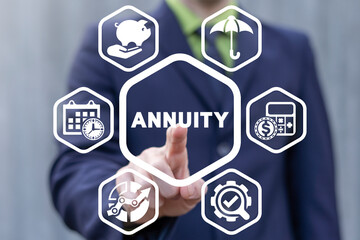 Finance concept of annuity. Annuities. Savings, annuity insurance. - obrazy, fototapety, plakaty