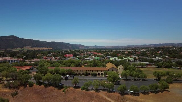 Aerial View Of Santa Ynez , Solvang, California.