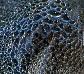 Water drops inside the plastic bottle.