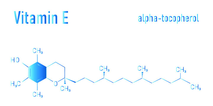 Vitamin E (alpha Tocopherol) Molecule. Skeletal Formula.