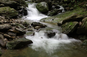 waterfall and rocks galore