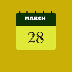 Vector with schedule icon with the month days.