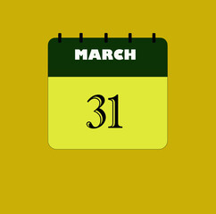 Vector with schedule icon with the month days.