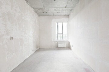 interior of the apartment without decoration in gray colors