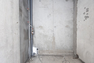 interior of the apartment without decoration in gray colors