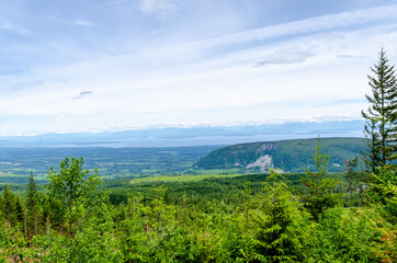 The view from here - Hazy skies and a beautiful view of the plateau on Vancouver Island