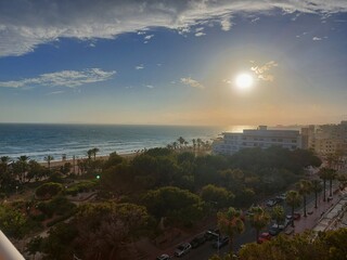 sunset over the city