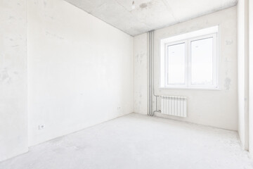 interior of the apartment without decoration in gray colors