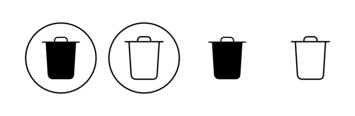 Trash icon set. trash can icon. delete icon vector. garbage