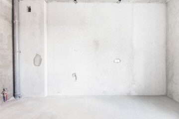 interior of the apartment without decoration in gray colors